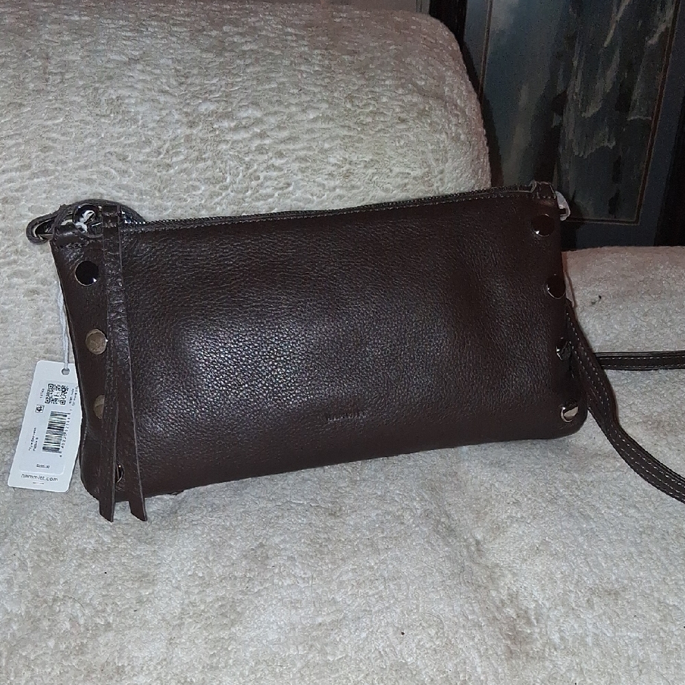 Beautiful Hammitt Black Leather Bag with Silver Accents